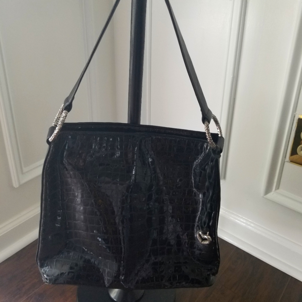 Brighton Black Patten Leather shoulder bag